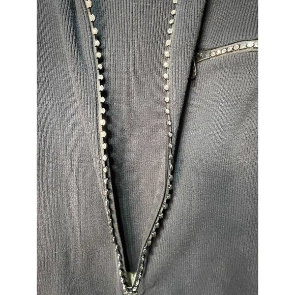 Von Saken Knit Full Zip Black Sweater Jacket Women's Size L - Picture 3 of 3
